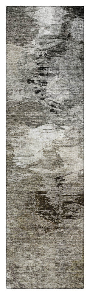 Machine Washable Indoor/Outdoor Chantille ACN597 Taupe 2'3" x 7'6" Runner Rug