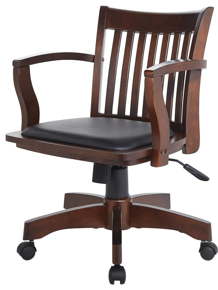 Ergonomic Office Chair with Padded Seat, Adjustable Height, and Locking Tilt, Espresso/Black