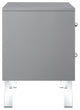 Martina Lacquer-Finish Lucite Leg and Handle Side Table, Light Grey