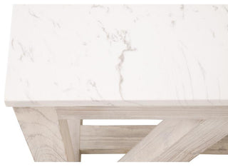 Spruce End Table, White Wash Pine, White Quartz