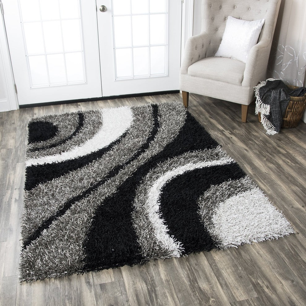 Rizzy Home Kempton KM2323 Multi-Colored Stripe Area Rug, Rectangular 6'x9'