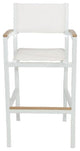 Riviera Outdoor Aluminum and Sling Bar Chair, White