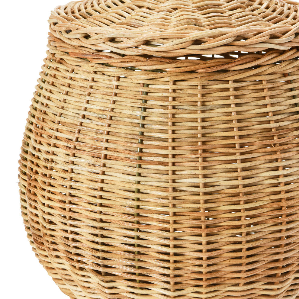 Hand-Woven Wicker Baskets With Lids, 2-Piece Set