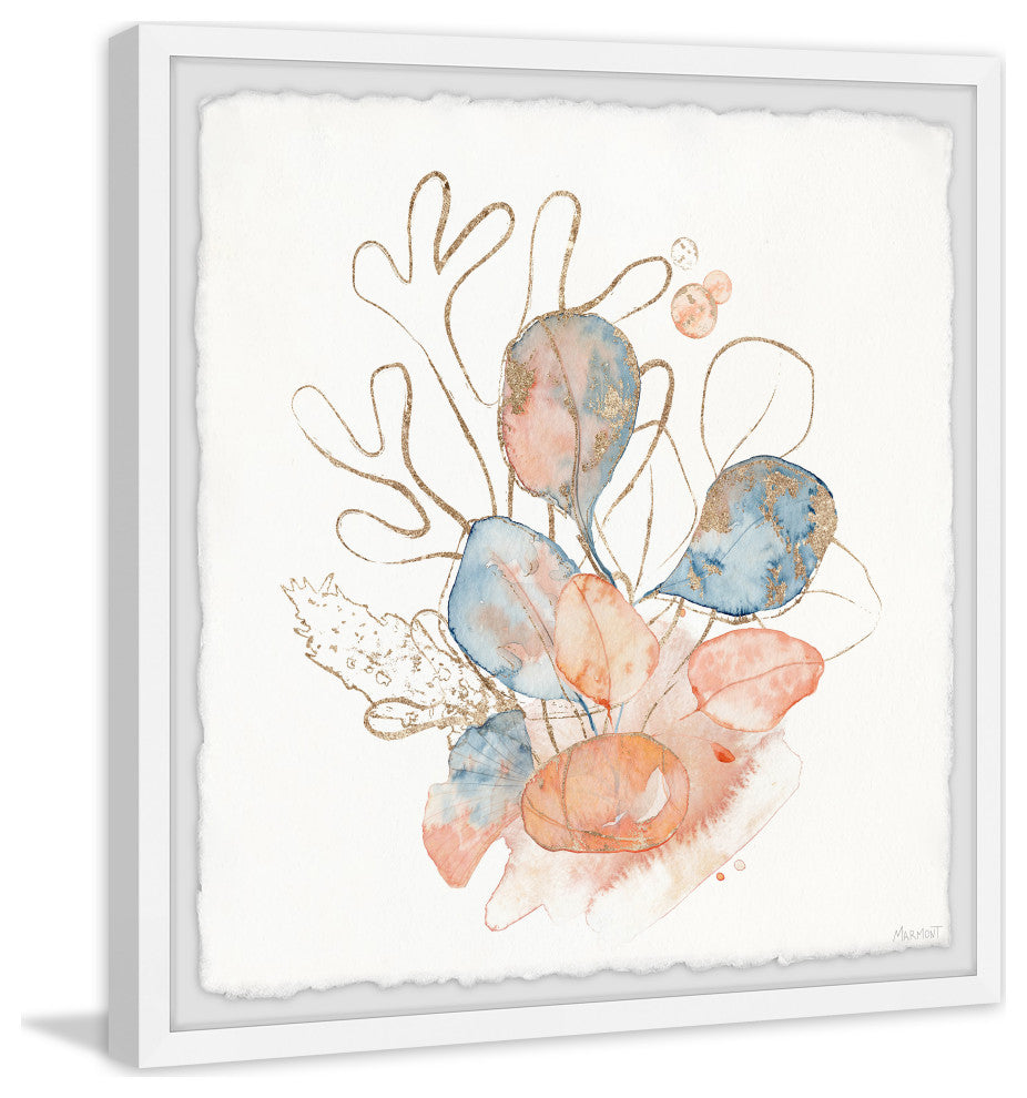 "Coral Highlight" Framed Painting Print, 18x18