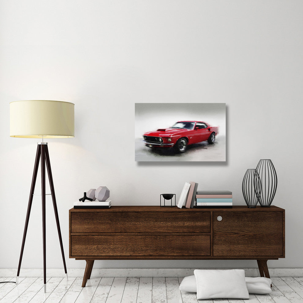 "1969 Ford Mustang Watercolor" Fine Art Print