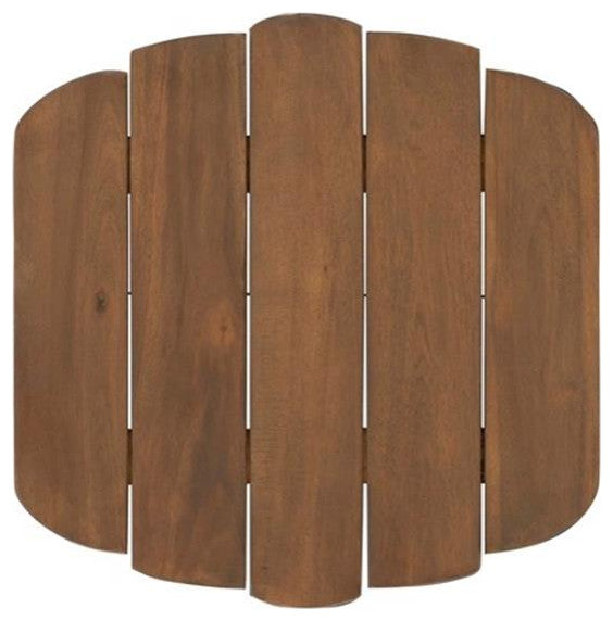 Linon Adirondack Solid Acacia Wood Outdoor Side Table in Acorn Brown Stain