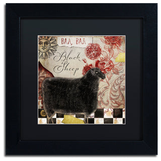 Color Bakery 'Baa Baa Black Sheep', Black Frame, Black Mat, 11x11