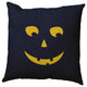 Halloween Jack-O-Lantern Left Accent Pillow, Navy, 20"x20"