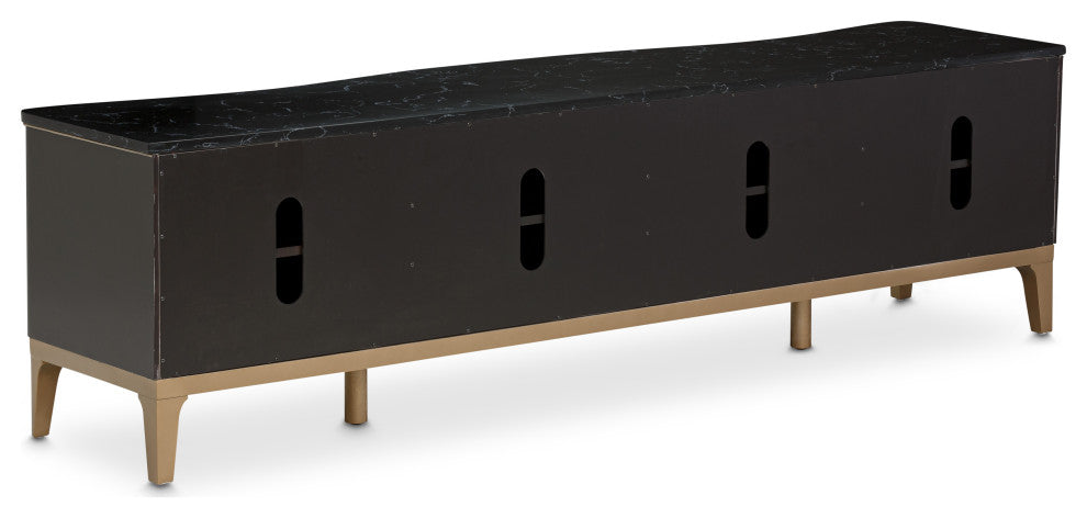 Malibu Crest TV Console - Crotch Mahogany