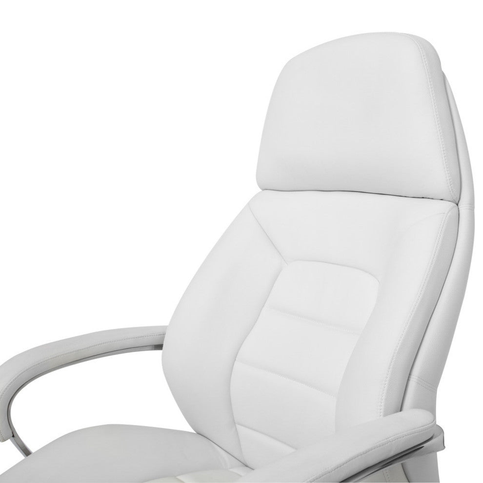 Gates Fully Reclining Adjustable Executive Chair Soft Top Grain Leather, White