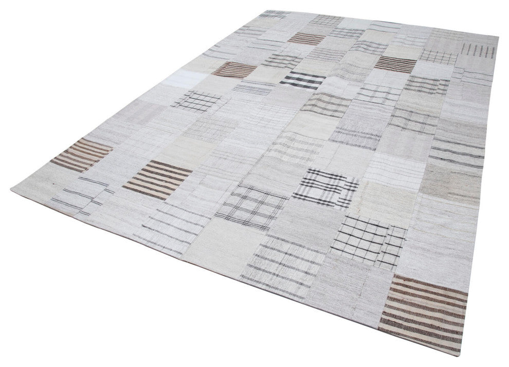 Rug N Carpet - Handmade Turkish 8' 2'' x 11' 5'' Rustic Patchwork Kilim Rug