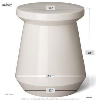Vic Stool. White 15X18"H