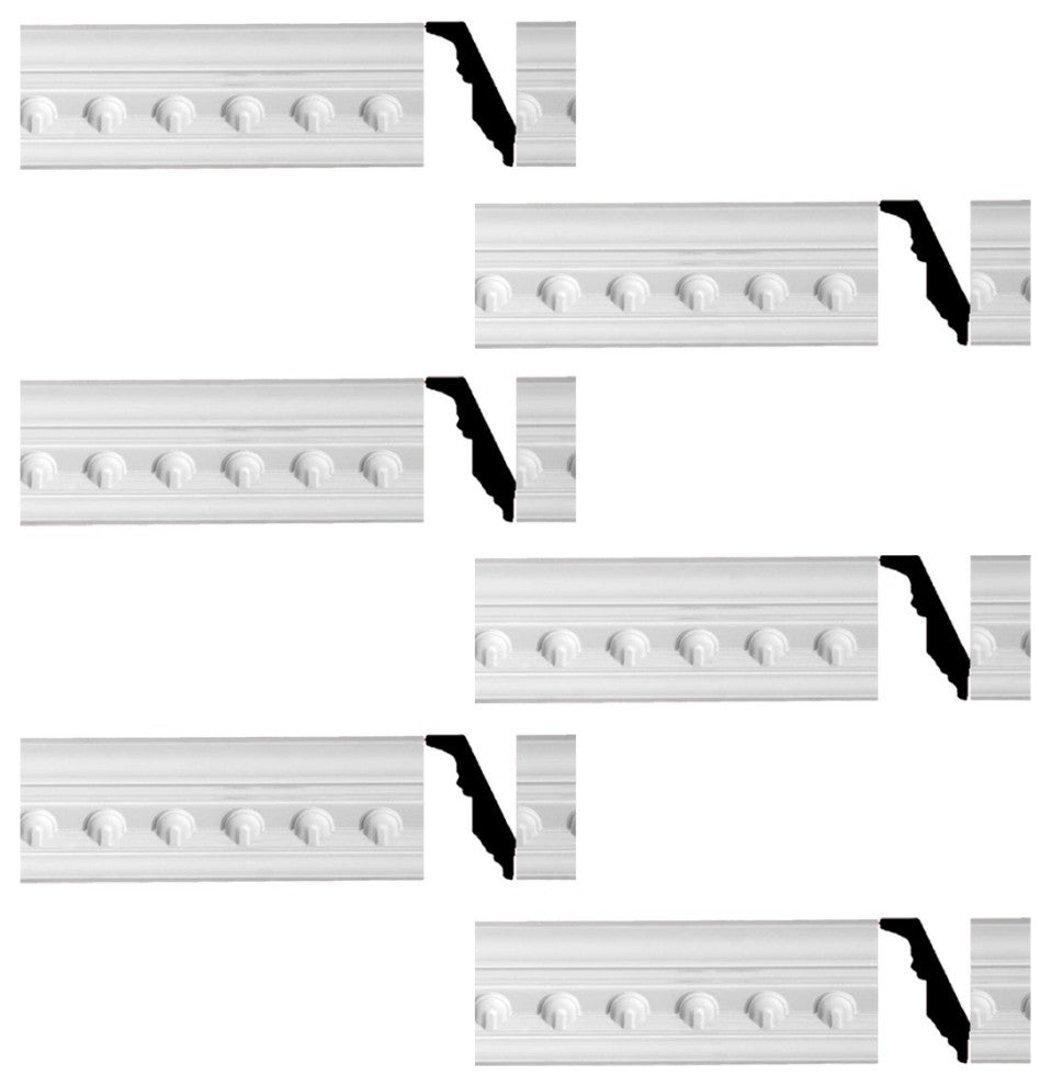 Ornate Cornice White Urethane Golfini Design 6 Pieces Totaling 567" Length