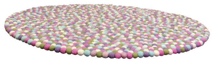 Happy as Larry Sorbet Felt Ball rug