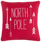 Surya Holiday HOLI-7267 18"x18" Pillow Kit, Bright Red/Ivory