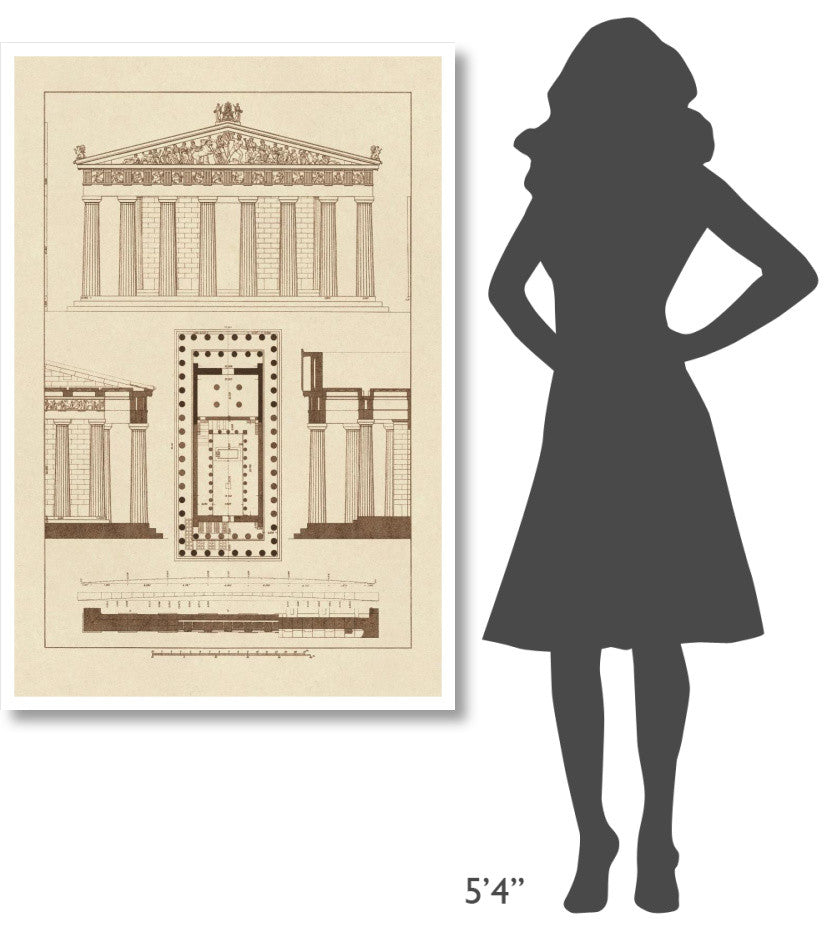 "The Parthenon at Athens" Digital Paper Print by J. Buhlmann, 34"x50"