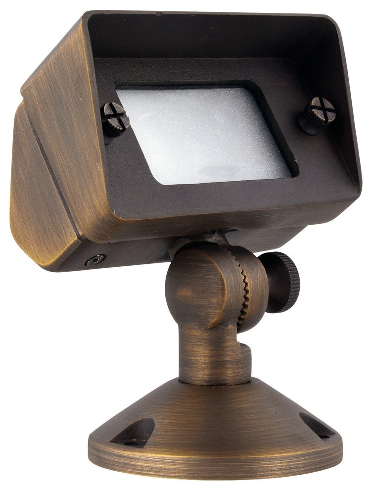 Flood Light W2"D4"H6" Antique Brass Includes Stake G4 Halogen 35W
