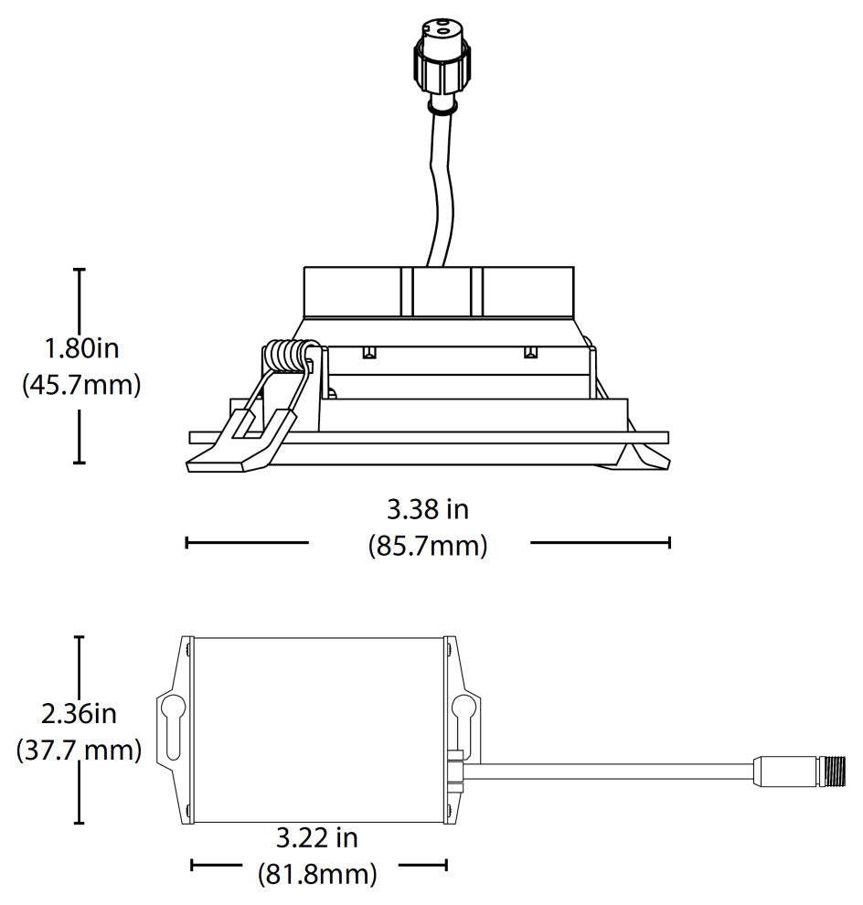 3" LED Gimbal Recessed Downlight, Black, 2700k