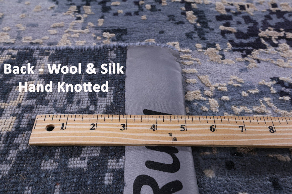 Wool & Silk Abstract Handmade Rug 8' 11" X 11' 11" - Q13073