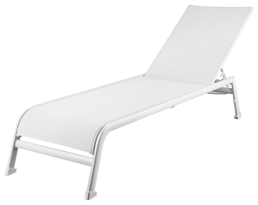 Sunset Indoor/Outdoor Lounge Chaise, White