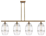 Ballston-Vaz 4-Light 48" Stem Island Light, 8"D Brushed Brass, Clear