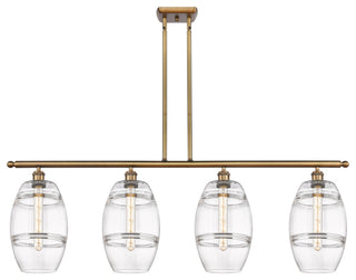 Ballston-Vaz 4-Light 48" Stem Island Light, 8"D Brushed Brass, Clear