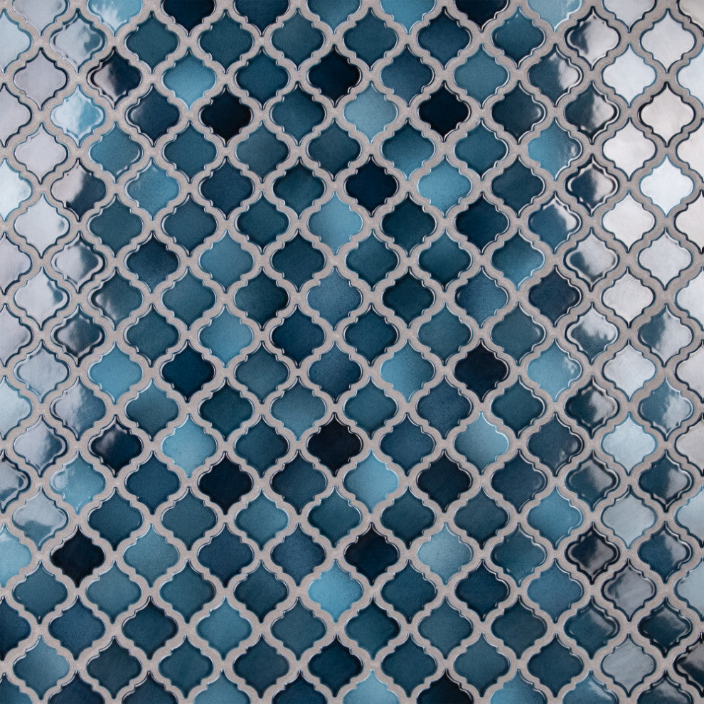 Hudson Tangier Mosaic Floor and Wall Tile, Glacier