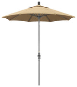 7.5' Grey Collar Tilt Lift Fiberglass Rib Aluminum Umbrella, Olefin, Antique Beige