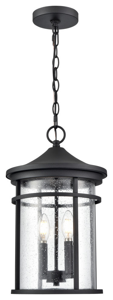 2 Light 10.5 in. Textured Black Outdoor