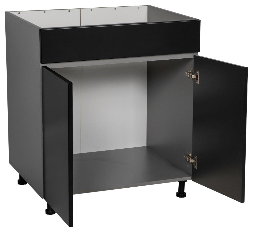 36 Sink Base Cabinets-High Double Door-with Black Matte door