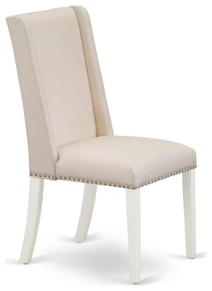 3Pc Dining Set, Drop Leave Table, 2 Chairs, Cream Chairs Seat, Linen White