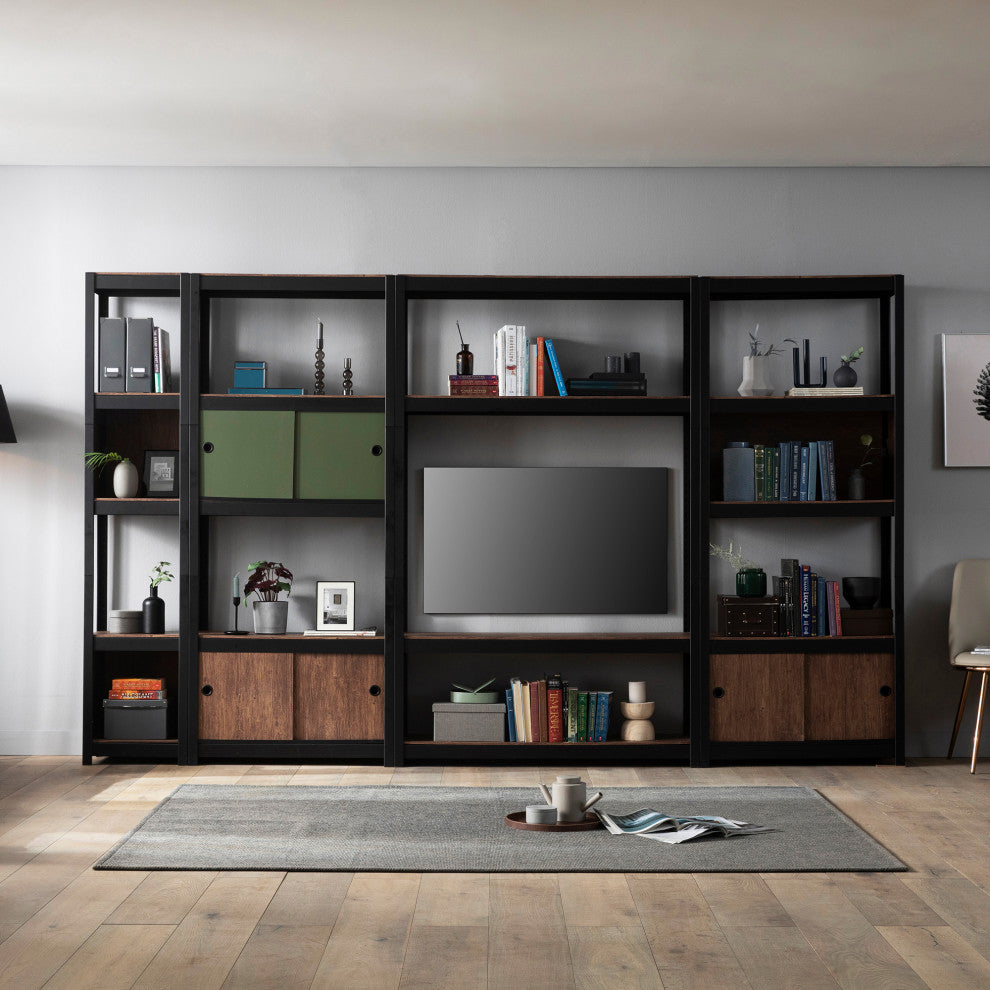 Kepsuul 4-Shelf Modular Shelving Storage, Black, Shelf Only