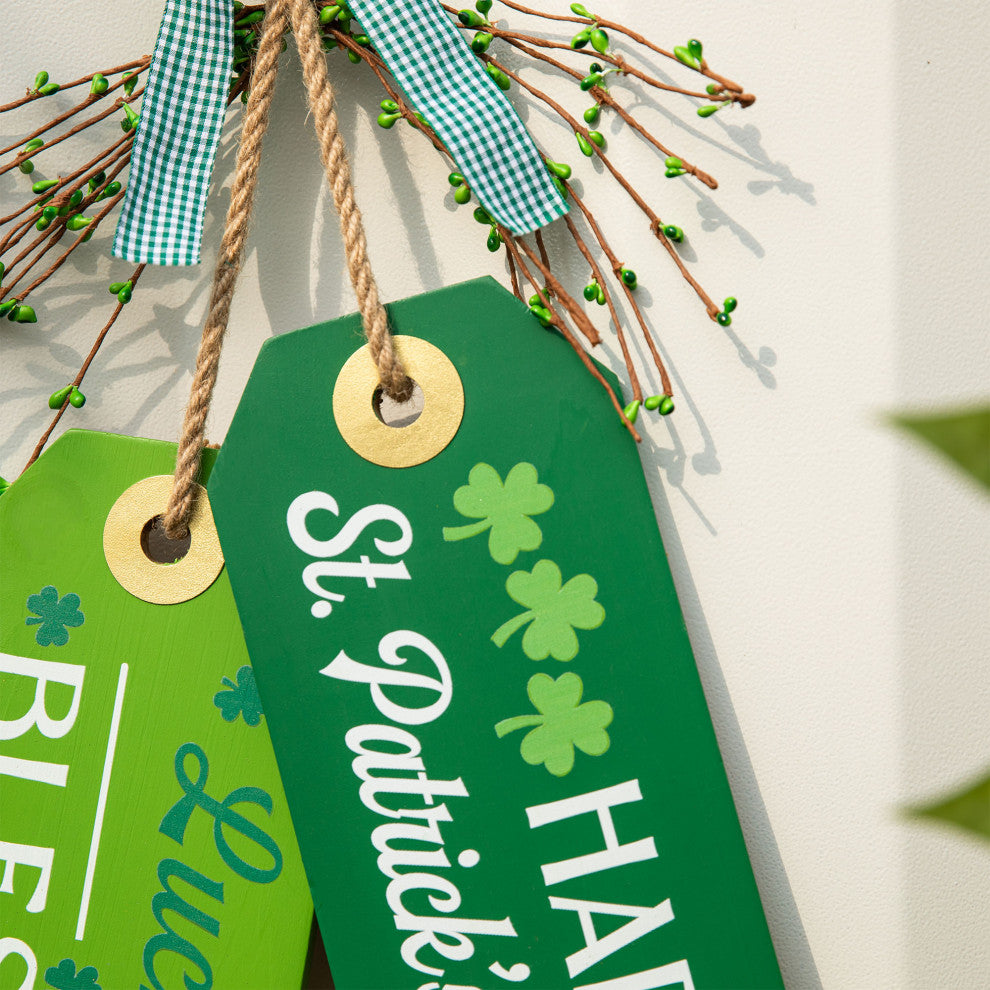 24" St. Patrick's Wooden Doorknob Hanging Decor
