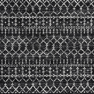 Moroccan HYPE Boho Vintage Diamond Black/Ivory 9' Square Area Rug