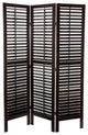 6' Tall Double Shutter Room Divider, 3 Panels, Walnut