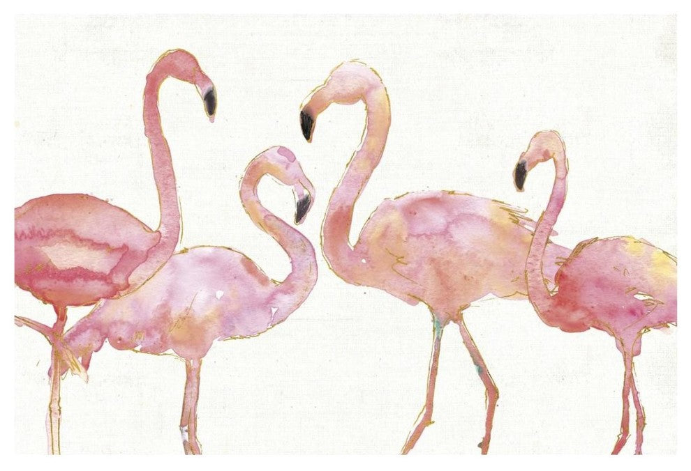 "Flamingo Fever I no Splatter" Digital Paper Print by Anne Tavoletti, 26"x18"