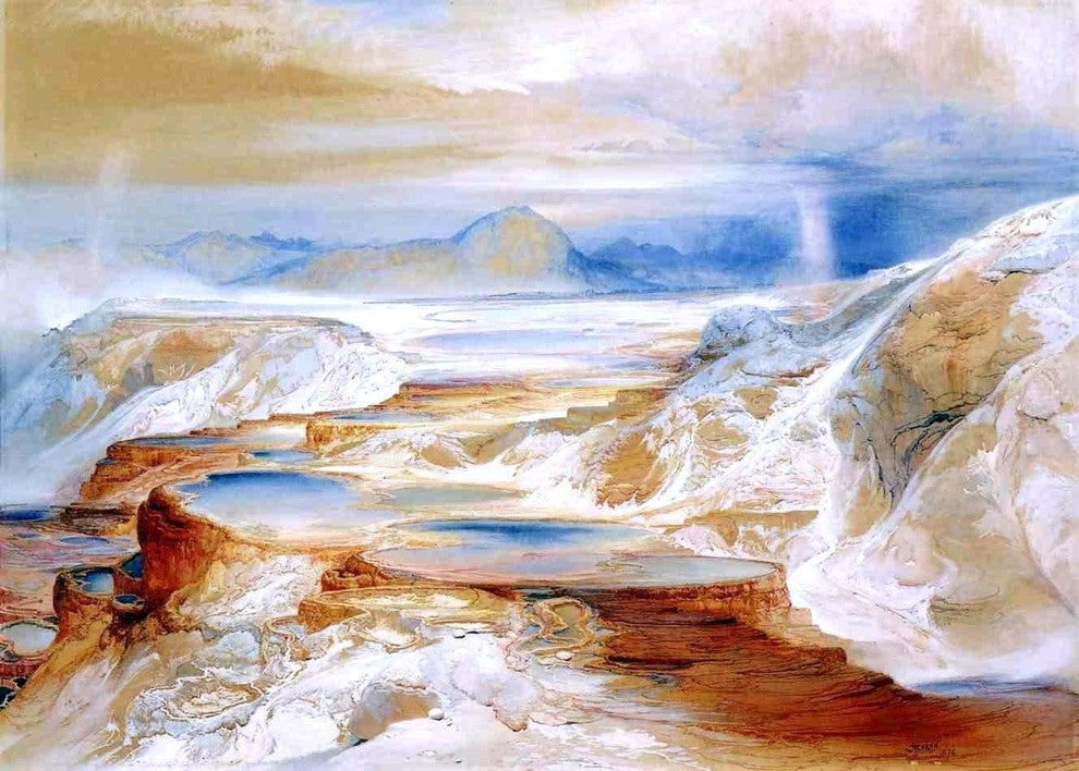 Thomas Moran Hot Springs at Gardiners River Wall Decal