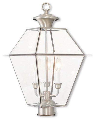 Westover Outdoor Post Head, Brushed Nickel