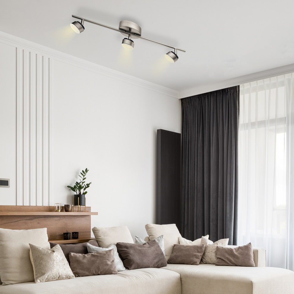 Armento 1, 3-LED Track Light, Matte Nickel Finish