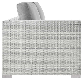 Convene Outdoor Patio Left-Arm Loveseat Light Gray Gray