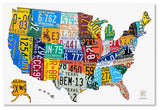 "License Plate Map USA 2" Canvas Art by Design Turnpike