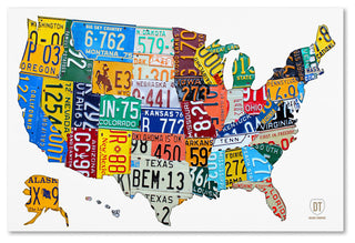 "License Plate Map USA 2" Canvas Art by Design Turnpike