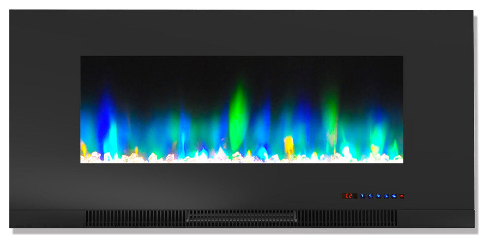 42" Wall-Mount Electric Fireplace, Black