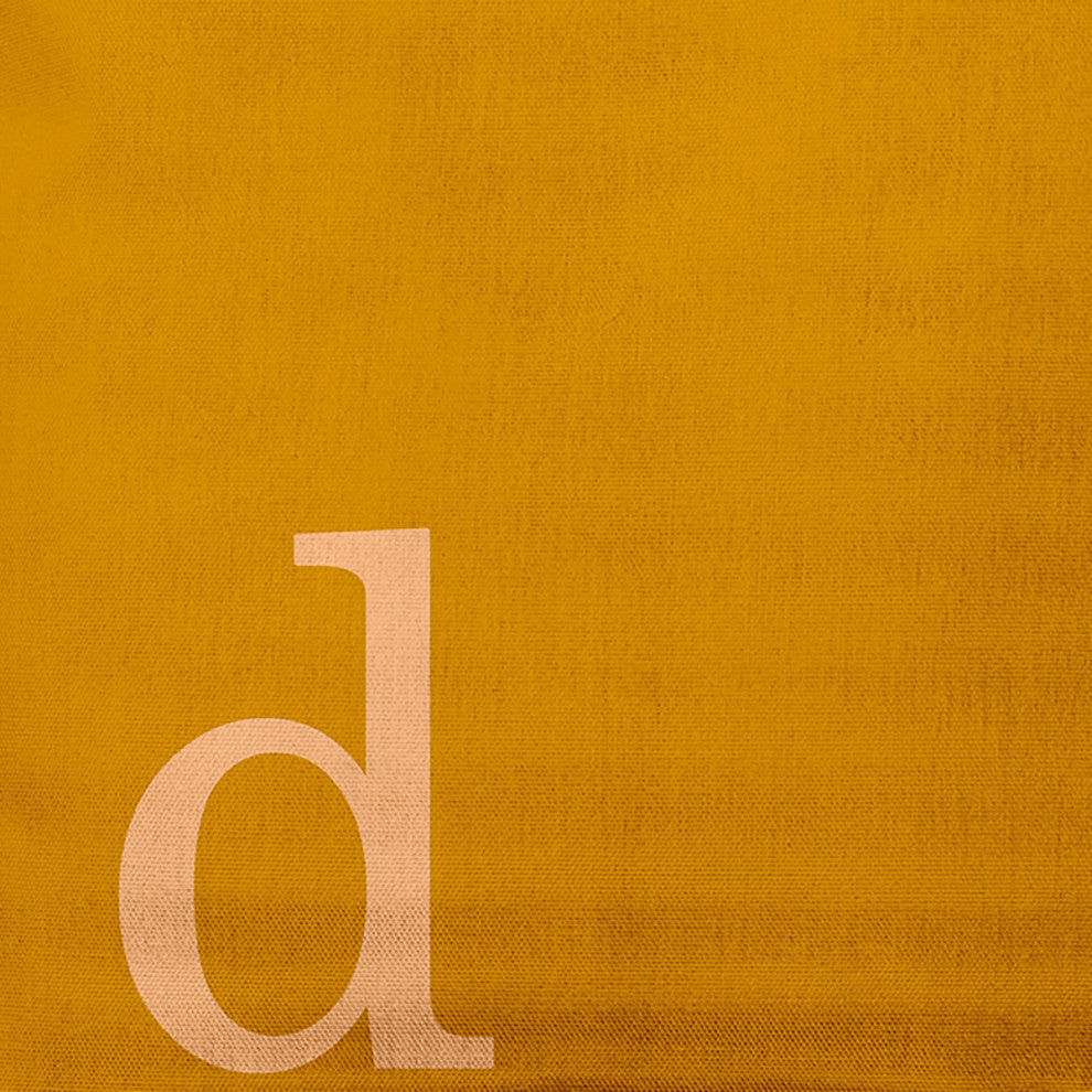 26"x26" Modern Monogram Decorative Throw Pillow, Autumn Gold