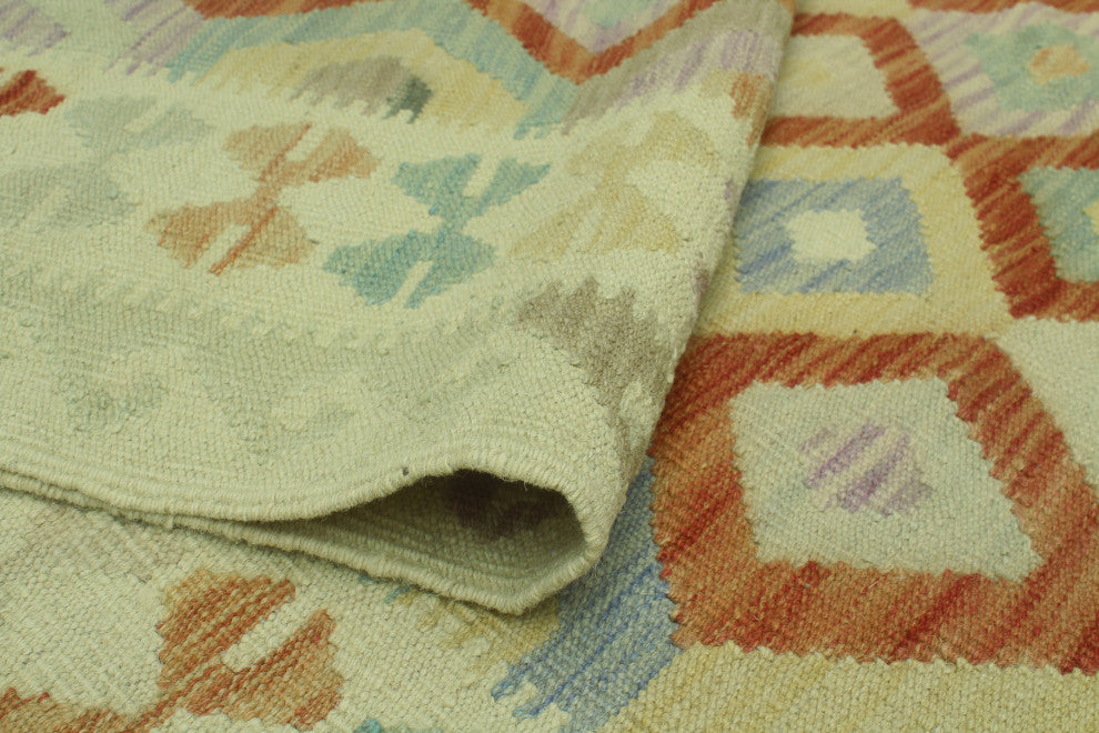 Sun Faded Kilim Malikzay Ivory Rug