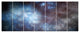 Blue Grey Starry Fractal Sky, Abstract Art on Canvas, 83"x32", 7 Panels