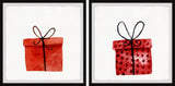 Red Gift Boxes Diptych, 2-Piece Set, 32x32