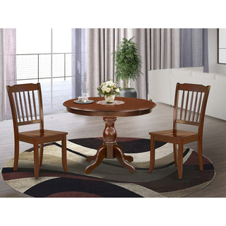 3 Pc Kitchen Set Mahogany Dining Table, 2 Mahogany Wooden Chairs
