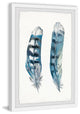 "Blue Striped Feathers" Framed Painting Print, 12"x18"