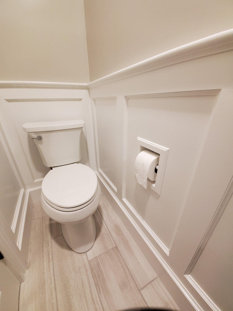 Tampa Recessed Solid Wood Toilet Paper Holder 7 x 8.5, White Enamel